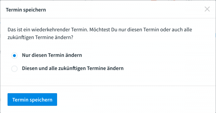 Bearbeiten von wiederkehrenden Terminen